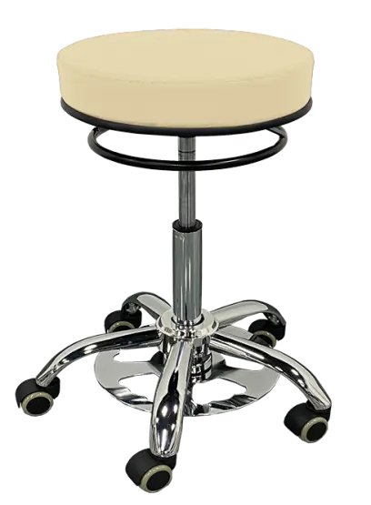 LZ 24 F židle lékařská s nožním ovládáním, kříž chrom, ekokůže, smetanová