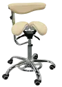LZ 16 F židle lékařská s nožním ovládáním, kříž chrom, ekokůže, smetanová