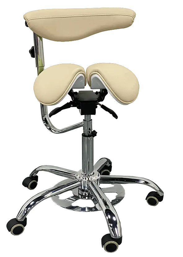 LZ 16 F židle lékařská s nožním ovládáním, kříž chrom, ekokůže, smetanová