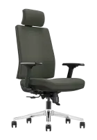 ARIA židle kancelářská, ergonomická, kříž chrom, látka šedá