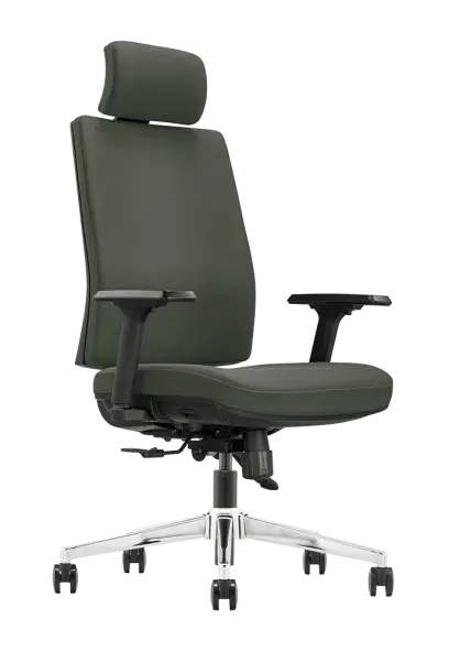 ARIA židle kancelářská, ergonomická, kříž chrom, látka šedá