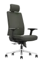 ARIA židle kancelářská, ergonomická, kříž chrom, látka šedá