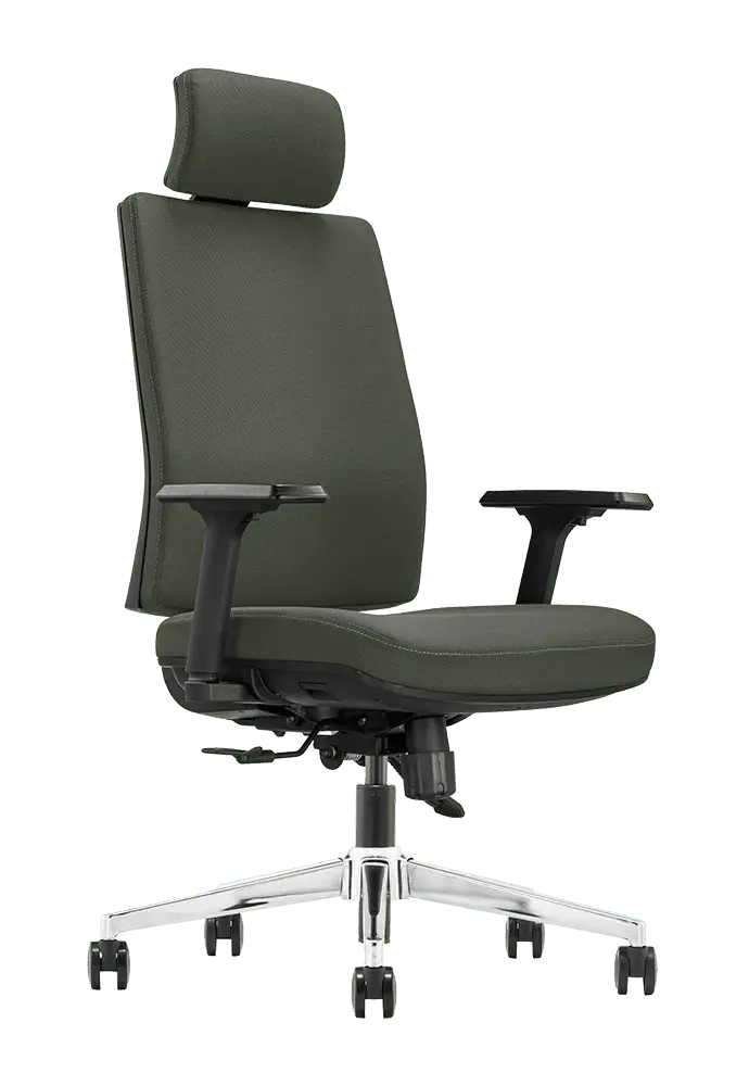 ARIA židle kancelářská, ergonomická, kříž chrom, látka šedá