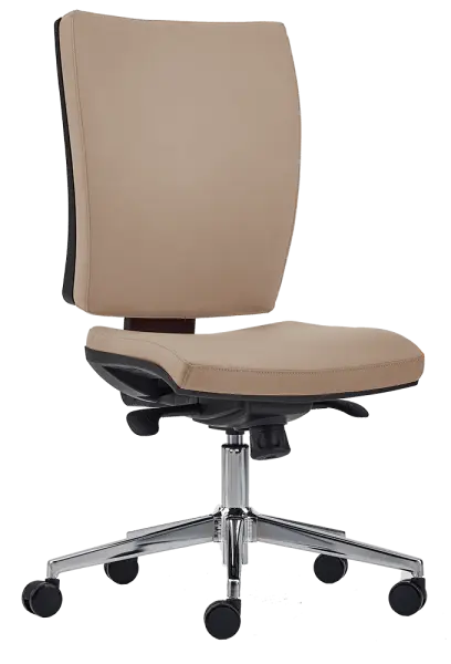 CRYSTAL židle kancelářská, kříž chrom, koženka krémová