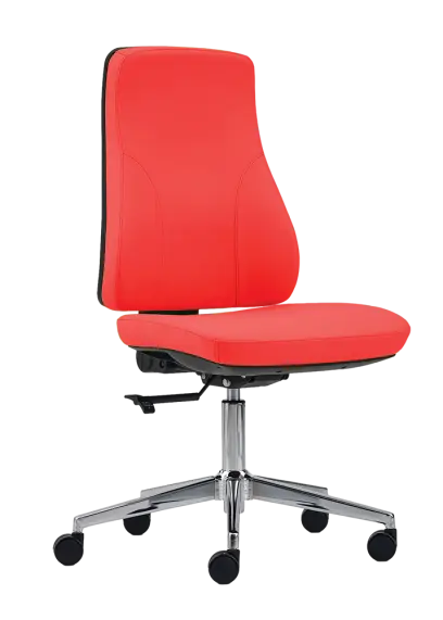 ORION židle kancelářská, kříž chrom, koženka červená