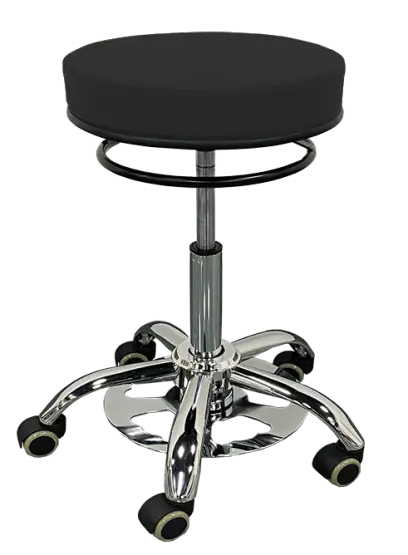 LZ 24 F židle lékařská s nožním ovládáním, kříž chrom, ekokůže, černá