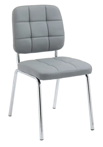 JIMY židle konferenční, nohy chrom, PU světle šedá