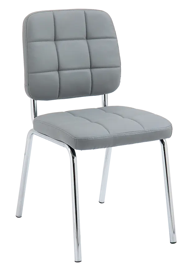 JIMY židle konferenční, nohy chrom, PU světle šedá