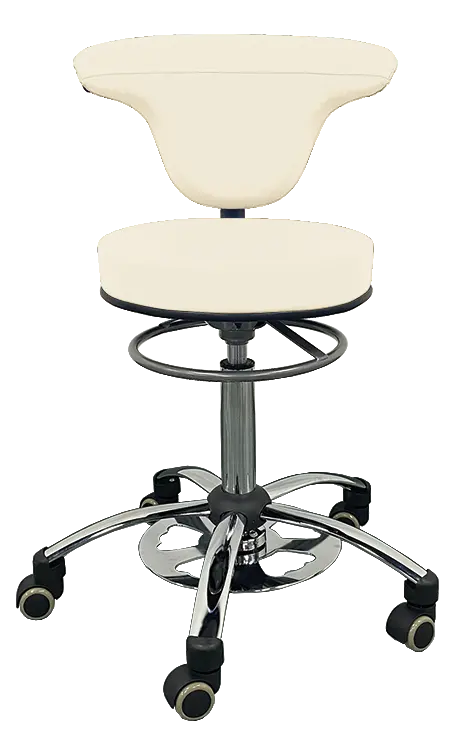 LZ 37 F židle lékařská s nožním ovládáním, kříž chrom, ekokůže, smetanová