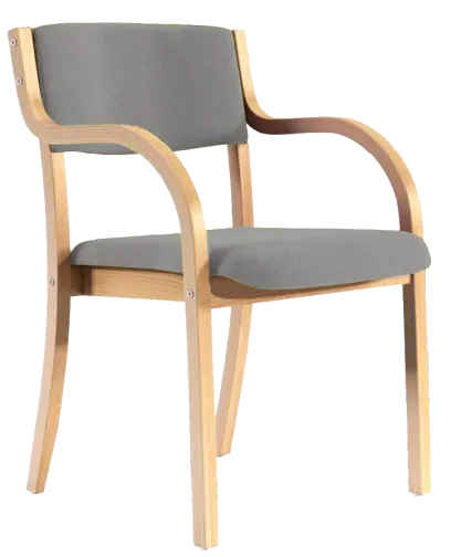 FREYA židle konferenční, kostra dřevěná, koženka šedá