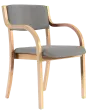 FREYA židle konferenční, kostra dřevěná, koženka šedá
