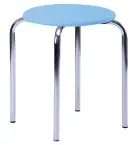 TESA stolička čalouněná, chrom, koženka modrá