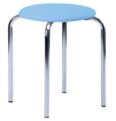 TESA stolička čalouněná, chrom, koženka modrá