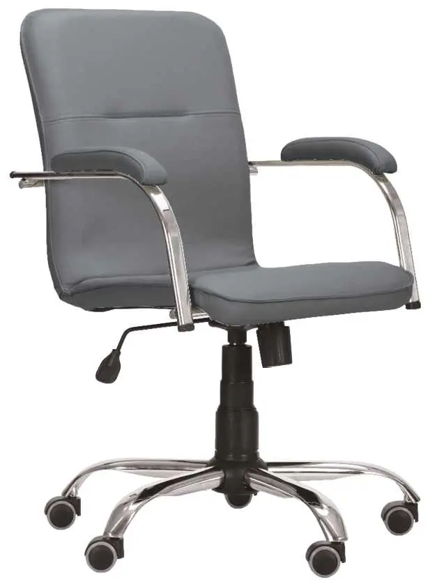 LUKA židle lékařská čalouněná, koženka šedá