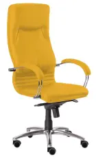 RIMINI křeslo čalouněné, koženka žlutá