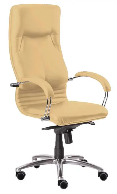 RIMINI křeslo čalouněné, koženka světle okrová