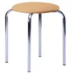 TESA stolička čalouněná, chrom, koženka světle okrová