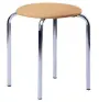 TESA stolička čalouněná, chrom, koženka světle okrová
