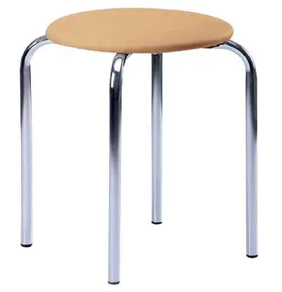 TESA stolička čalouněná, chrom, koženka světle okrová