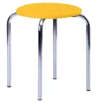 TESA stolička čalouněná, chrom, koženka žlutá