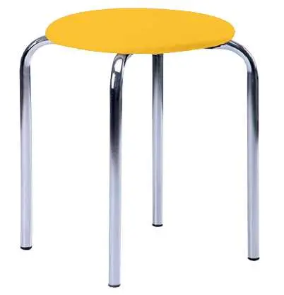 TESA stolička čalouněná, chrom, koženka žlutá