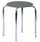 TESA stolička čalouněná, chrom, koženka šedá