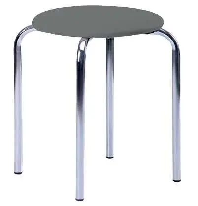 TESA stolička čalouněná, chrom, koženka šedá
