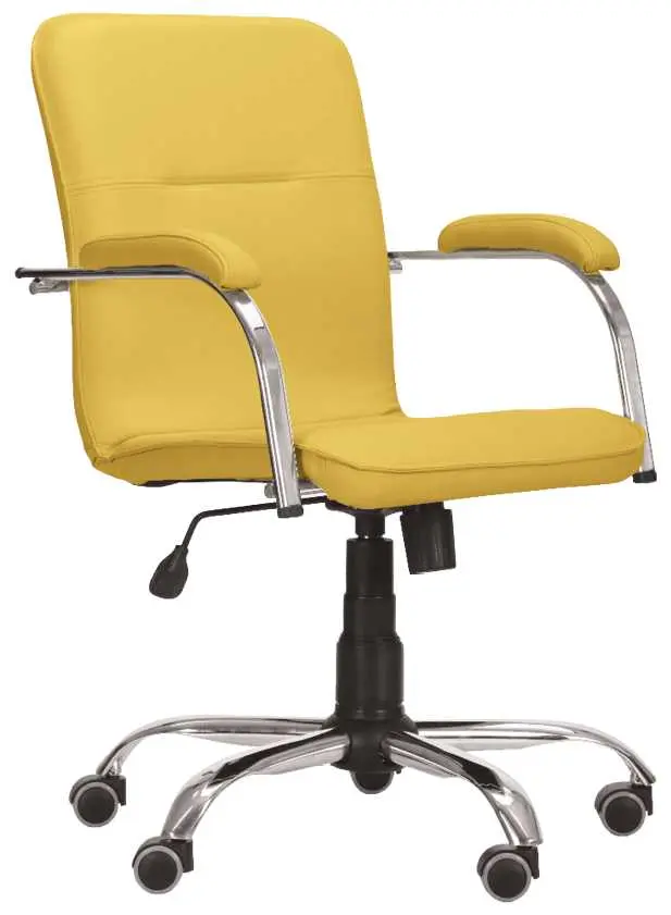 LUKA židle lékařská čalouněná, koženka žlutá