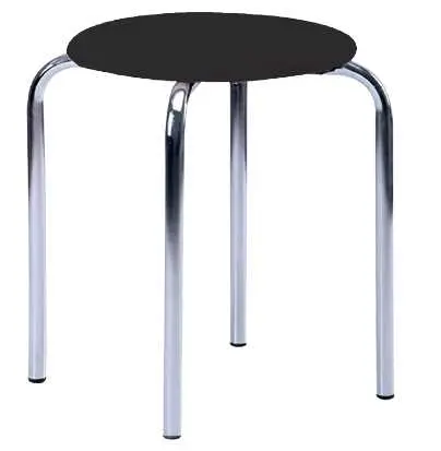 TESA stolička čalouněná, chrom, koženka černá