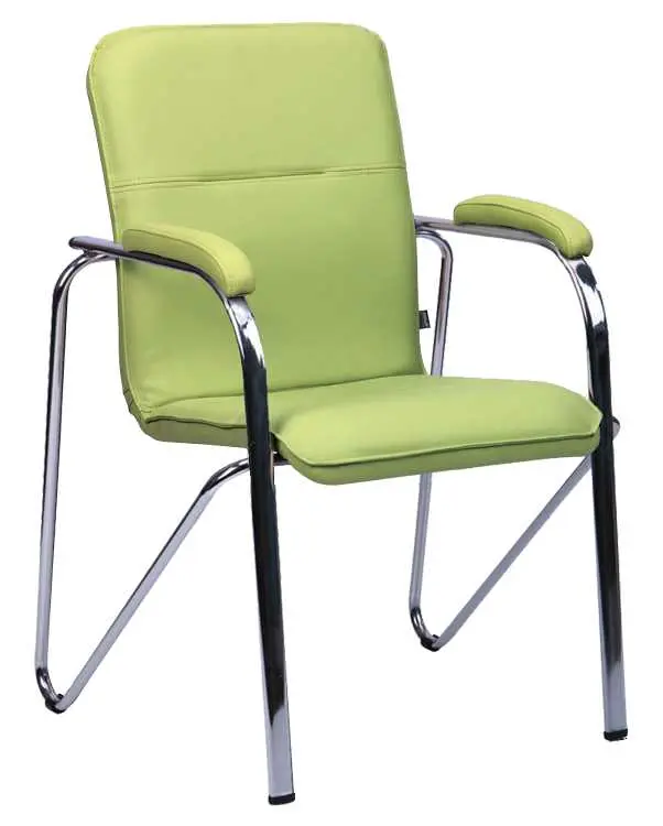 LAURA židle, chrom, koženka zelinkavá