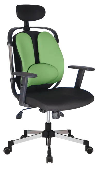 WING PLUS křeslo kancelářské, bederní opěrka, látka černá/zelená