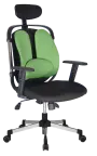 WING PLUS křeslo kancelářské, bederní opěrka, látka černá/zelená