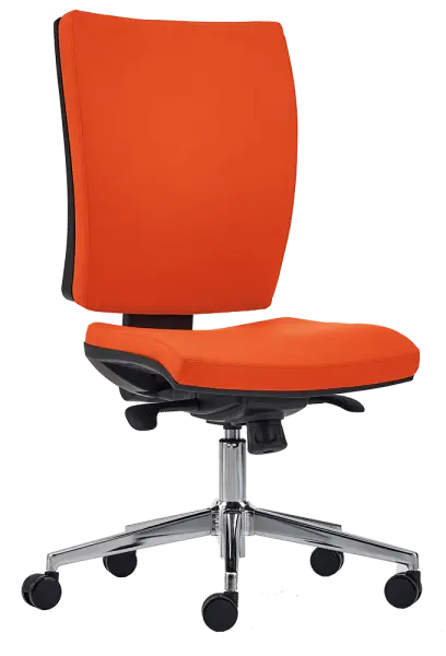 CRYSTAL židle kancelářská, kříž chrom, koženka oranžová