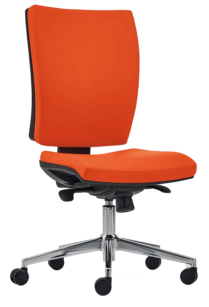 CRYSTAL židle kancelářská, kříž chrom, koženka oranžová