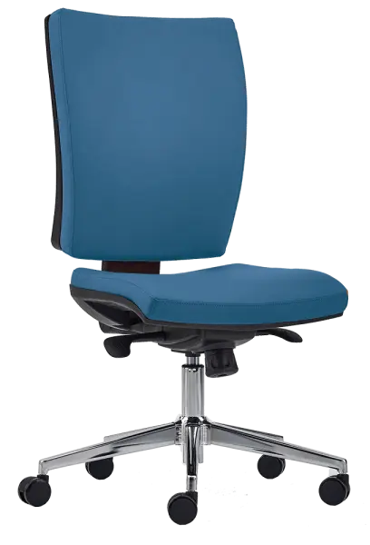 CRYSTAL židle kancelářská, kříž chrom, koženka tmavě modrá