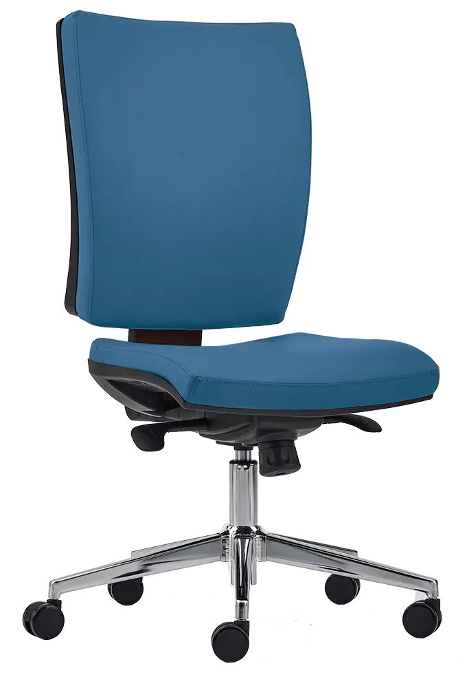 CRYSTAL židle kancelářská, kříž chrom, koženka tmavě modrá