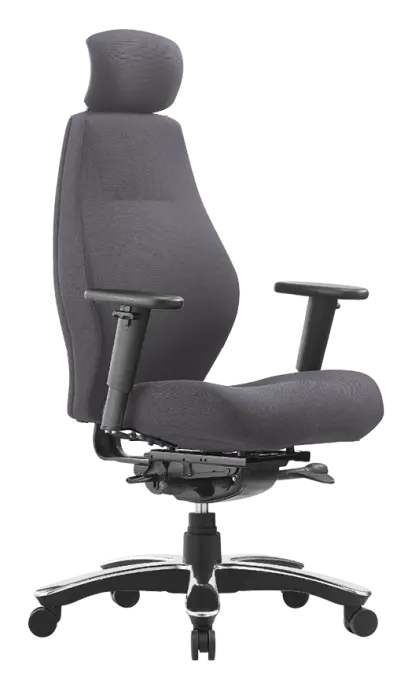 ROBUS - 200 židle kancelářská s podhlavníkem, látka šedá