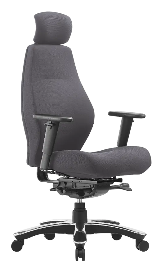 ROBUS - 200 židle kancelářská s podhlavníkem, látka šedá