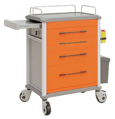 OVM - 24 vozík zdravotnický 4-zásuvkový, oranžová