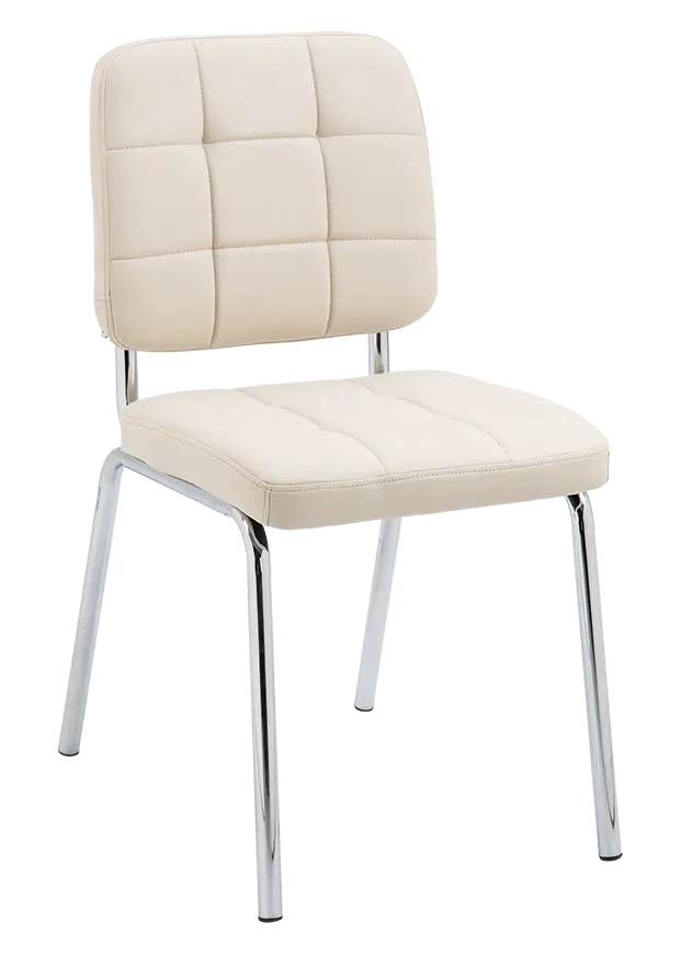 JIMY židle konferenční, nohy chrom, PU béžová