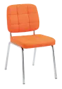 JIMY židle konferenční, nohy chrom, PU oranžová