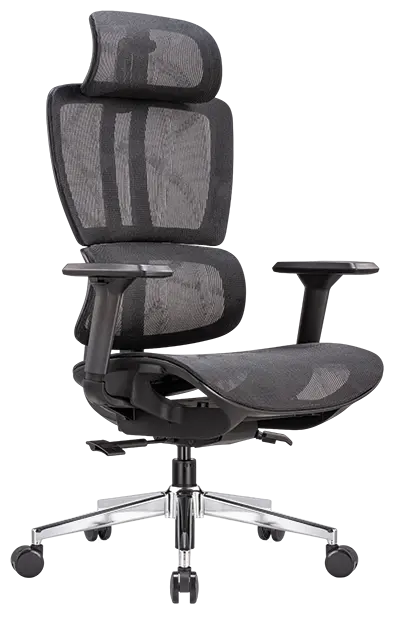 SANTE židle kancelářská, kříž chrom, MESH černá