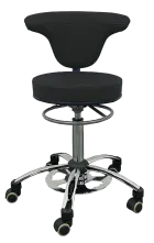 LZ 37 F židle lékařská s nožním ovládáním, kříž chrom, ekokůže, černá