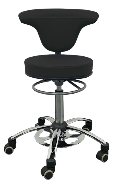 LZ 37 F židle lékařská s nožním ovládáním, kříž chrom, ekokůže, černá