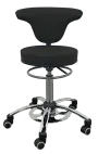 LZ 37 F židle lékařská s nožním ovládáním, kříž chrom, ekokůže, černá