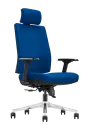 ARIA židle kancelářská, ergonomická, kříž chrom, látka modrá