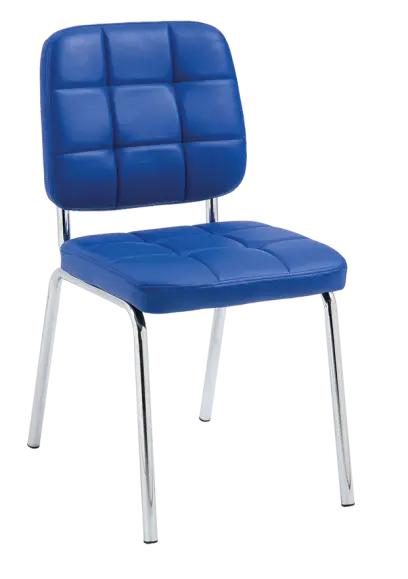 JIMY židle konferenční, nohy chrom, PU tmavě modrá