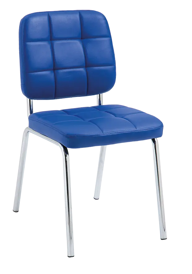 JIMY židle konferenční, nohy chrom, PU tmavě modrá