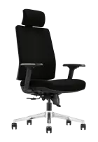 ARIA židle kancelářská, ergonomická, kříž chrom, látka černá