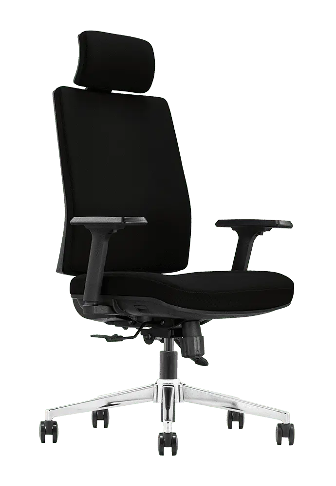 ARIA židle kancelářská, ergonomická, kříž chrom, látka černá